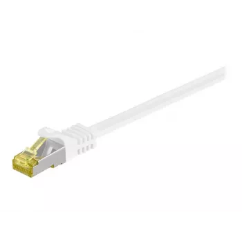 Wentronic Goobay Cat.7 Kištukinis kabelis, S/FTP (PiMF), Baltas, 0,5 m - LSZH Halogen-Free, Varis, RJ45 Kištukas (91090)