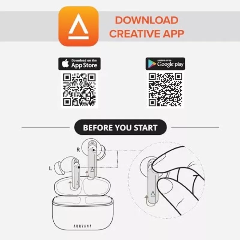 Creative Aurvana Ace 2 į ausis įstatomos belaidės Bluetooth ausinės juodos