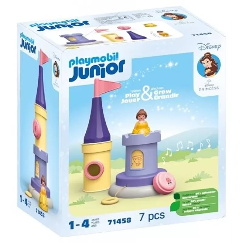 PLAYMOBIL JUNIOR & Disney: Belle S bokštas su garsu | Žaidimų rinkinys mažiems vaikams 1-3