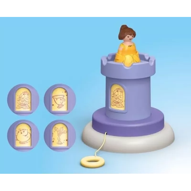 PLAYMOBIL JUNIOR & Disney: Belle S bokštas su garsu | Žaidimų rinkinys mažiems vaikams 1-3