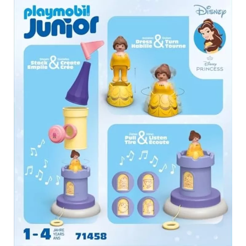 PLAYMOBIL JUNIOR & Disney: Belle S bokštas su garsu | Žaidimų rinkinys mažiems vaikams 1-3