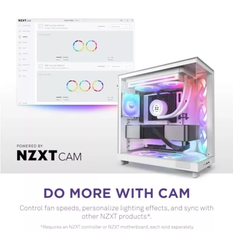 Ventiliatorių blokas NZXT RF-U28HF-W1 140mm 2000 RPM 98.61 CFM baltas