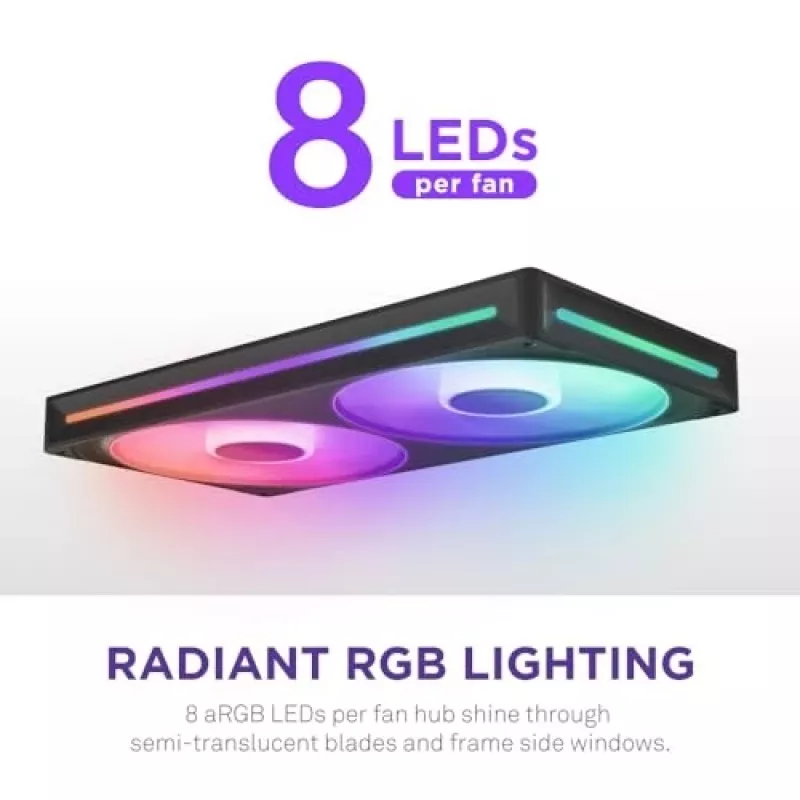 NZXT F280 RGB Core 140mm ARGB PWM 2 vienete juodi