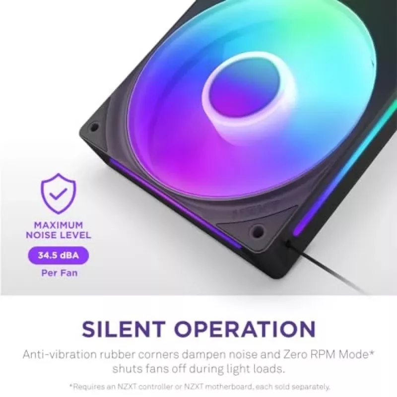 NZXT F280 RGB Core 140mm ARGB PWM 2 vienete juodi