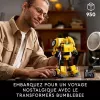 LEGO Icons Transformers Bumblebee konstruktorius – veiksmo figūrėlė suaugusiems, transformuojasi į automobilį