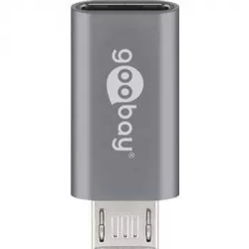 Goobay USB 2.0 Hi-Speed adapteris, pilkas – USB-C™ lizdas > USB 2.0 Micro kištukas (B tipas) (55553)