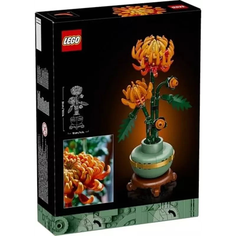 LEGO Icons Chrizantemos gėlės konstravimo rinkinys suaugusiems – dirbtinė gėlė iš kaladėlių, dovana namams ar biurui