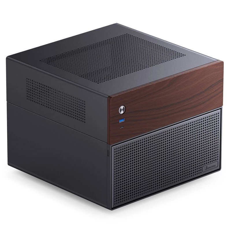 Jonsbo N4 Microtower korpusas juodas, tvirtas plieninis kompaktiškas PC korpusas