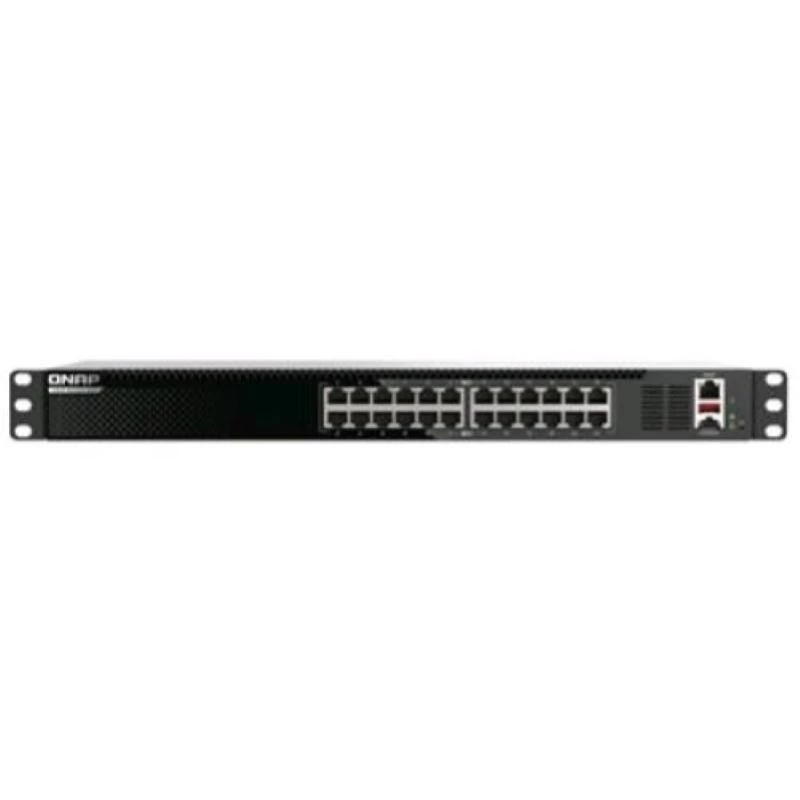 QNAP QSW-M3224-24T tinklo jungiklis, valdomas L3, 10G Ethernet (100/1000/10000), 1U, juodas, sidabrinis