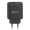 Laikiklis SAVIO LA-06/B USB Type-C 30W Power Delivery 1x USB-C Juodas, 5–20V, 3A/9V, 3A/5V, 3A/12V, 2.1A