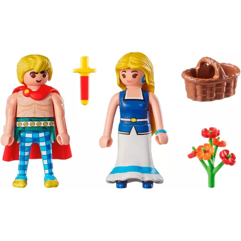 PLAYMOBIL Asterix Tragicomix ir Falbala Įsimylėjėlių pora iš Asterix visatos | Žaislas vaikams nuo 5 metų | 71544