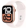 APPLE Watch Series 10 GPS 42mm Rožinio aukso aliuminio korpusas su šviesiai rožiniu sportiniu dirželiu - S/M