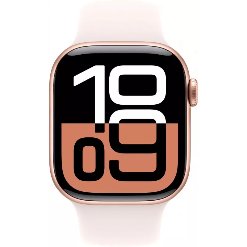 APPLE Watch Series 10 GPS 42mm Rožinio aukso aliuminio korpusas su šviesiai rožiniu sportiniu dirželiu - S/M