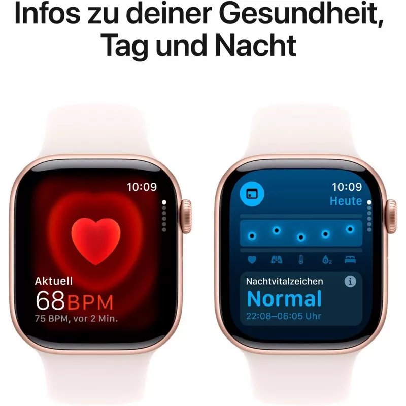 APPLE Watch Series 10 GPS 42mm Rožinio aukso aliuminio korpusas su šviesiai rožiniu sportiniu dirželiu - S/M