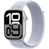 APPLE Watch Series 10 GPS 46mm sidabrinis aliuminio korpusas su Blue Cloud Sport Loop apyranke