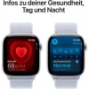APPLE Watch Series 10 GPS 46mm sidabrinis aliuminio korpusas su Blue Cloud Sport Loop apyranke
