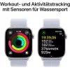 APPLE Watch Series 10 GPS 46mm sidabrinis aliuminio korpusas su Blue Cloud Sport Loop apyranke
