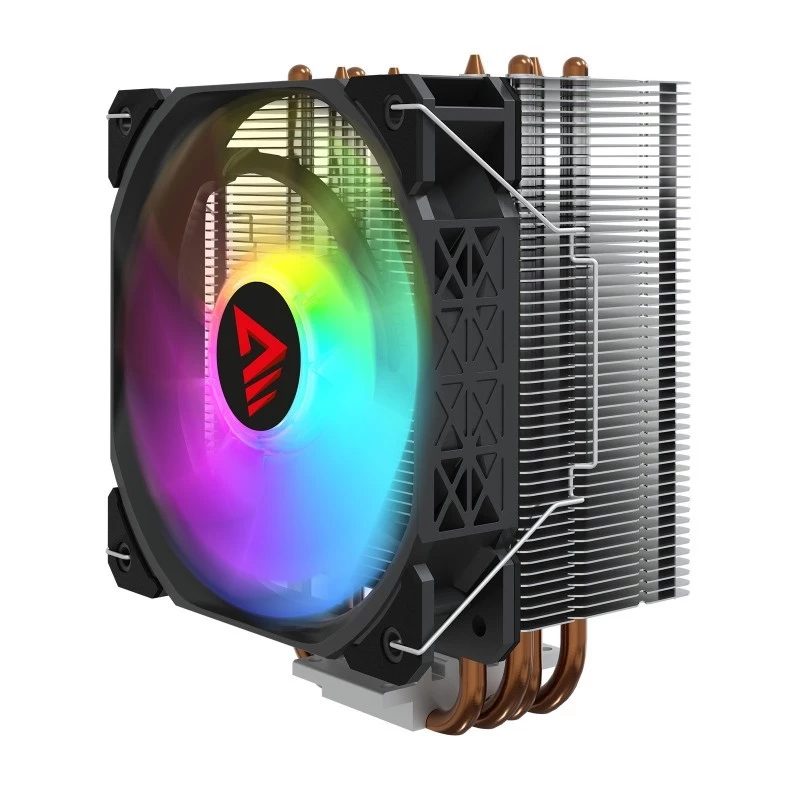 CPU aušintuvas SAVIO SAVGCOVORTEXX2ARGB su 4 šilumos vamzdeliais, 120 mm ARGB ventiliatoriumi, juodas