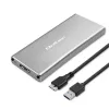 Aliumininis korpusas QOLTEC 51833, skirtas M.2 SATA SSD, SATA į USB 3.0, palaiko iki 2 TB