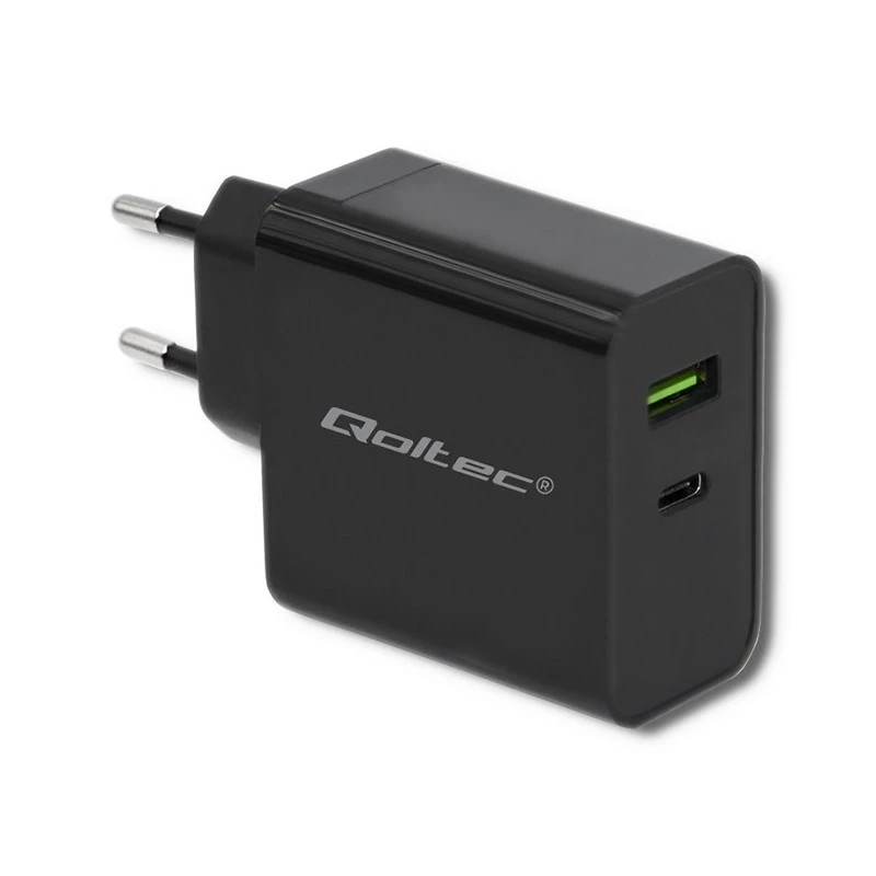 Maitinimo adapteris QOLTEC 51717 45W 20V 3A AC vidinis įkroviklis išmaniesiems laikrodžiams, juodas