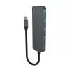 USB centrinis įrenginys SAVIO AK-54 — 4 x USB-A (USB 3.2 Gen 1), USB-C jungtis, juodas