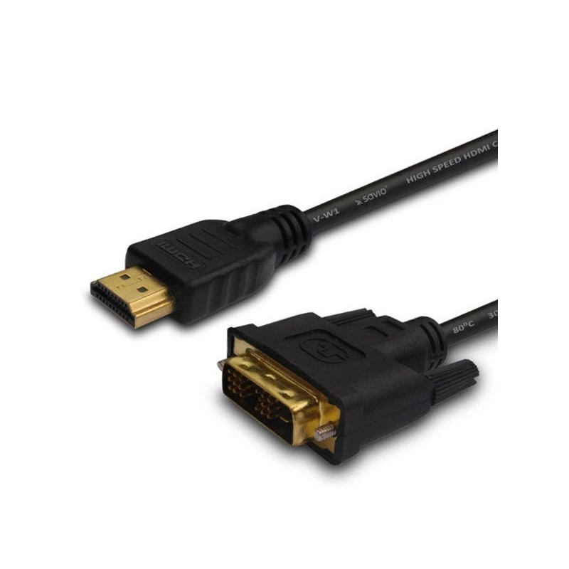 Savio CL-139 Laidas Adapteris Video 1,8 m DVI-A HDMI Tipo A (Standartinis) Juodas