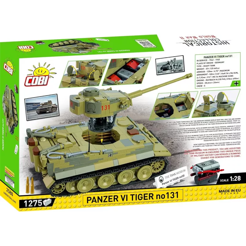 Konstruktorius COBI Panzer VI Tiger nr.131 – 1275 detalių