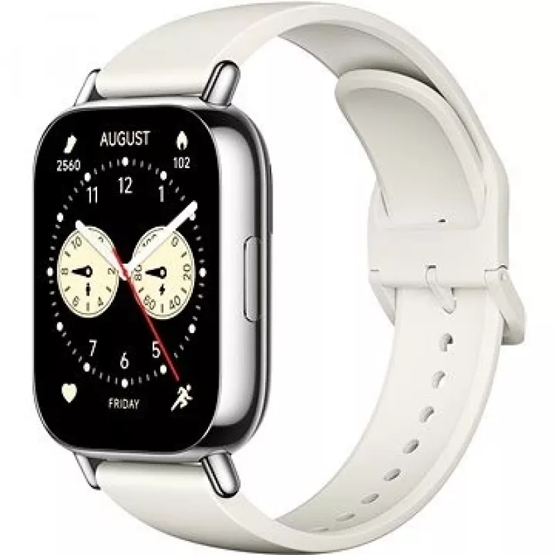 Išmanusis laikrodis Xiaomi Redmi Watch 5 Lite – 1,96 colio AMOLED, GPS, 470 mAh, auksinis korpusas, balta TPU juosta