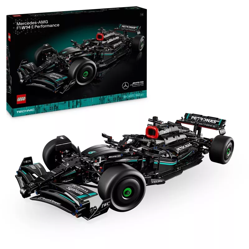 LEGO Technic modelis Mercedes‑AMG F1 W14 E Performance – 1 432 detalės, rekomenduojamas amžius 18+