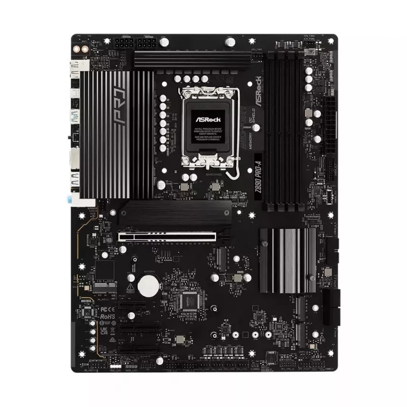 Motininė plokštė ASRock Z890 Pro-A ATX – Intel Z890, LGA 1851, DDR5, 4x DIMM, 256 GB, 2,5 Gb LAN, PCIe Gen5