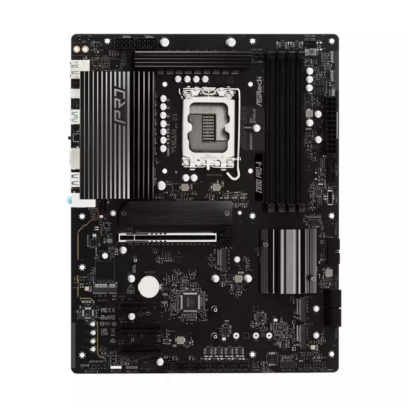 Motininė plokštė ASRock Z890 Pro-A ATX – Intel Z890, LGA 1851, DDR5, 4x DIMM, 256 GB, 2,5 Gb LAN, PCIe Gen5