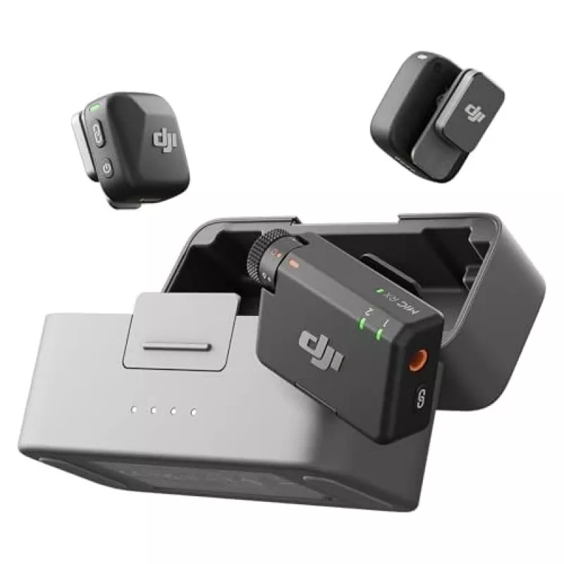 Belaidis mikrofonų rinkinys DJI Mic Mini (2 TX + 1 RX + Įkrovimo dėklas) – Tamsiai pilka