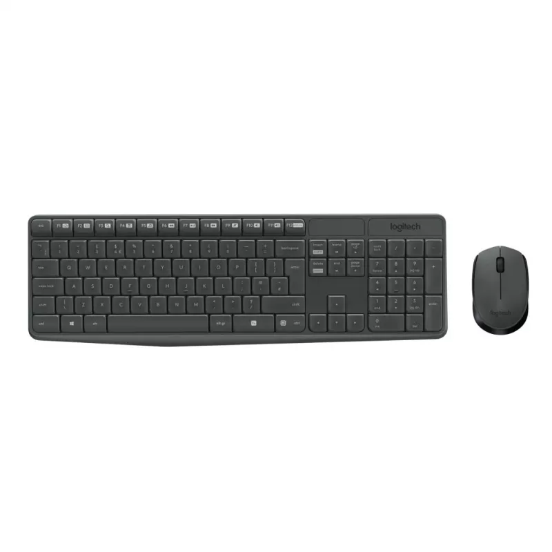 Logitech MK235 belaidė klaviatūra ir pelė pilka