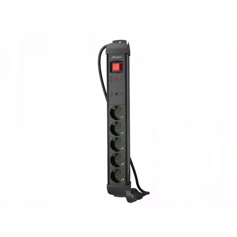 Lanberg SP1-05F-0300-BK ilgintuvas 3 m 5 kištukinių lizdų juodas