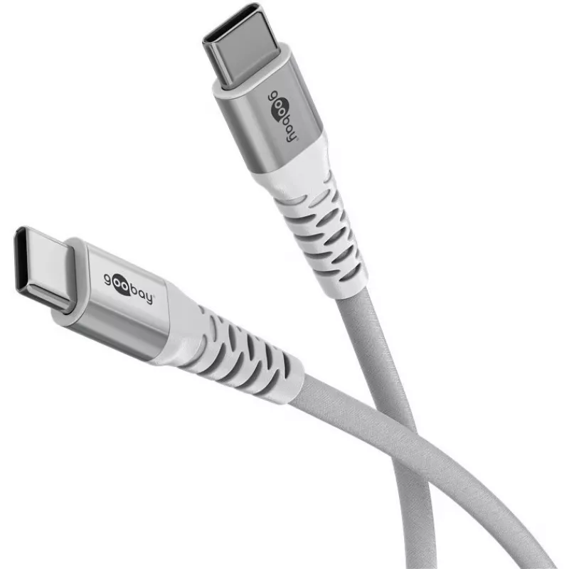 Goobay KAB USB-C (ST-ST) 2m jungiamasis laidas su tekstiliniu apvalkalu, baltas, USB 2.0, USB C (70194)