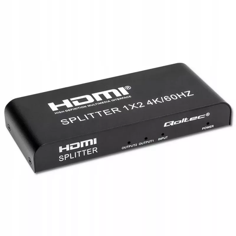 Qoltec 51797 Aktyvus HDMI skirstytuvas 2 x HDMI 4K x 2K | 6Gb/s | 60Hz
