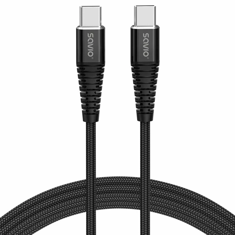 Savio CL-160 USB-C į USB-C laidas 2 m USB 2.0 juodas