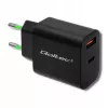 Maitinimo adapteris Qoltec 51713, 18 W, USB Type-C, juodas