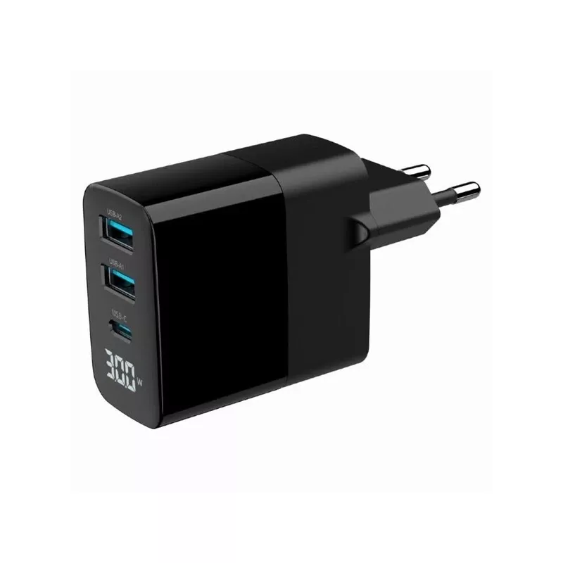 Gembird TA-UC-PDQC30LCD-BK-02 universalus mobiliojo įrenginio kroviklis Juodas AC Greitas krovimas Vidaus patalpoms