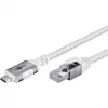 Tinklo kabelis Goobay 74180 USB C RJ-45 Cat6 10 m Baltas