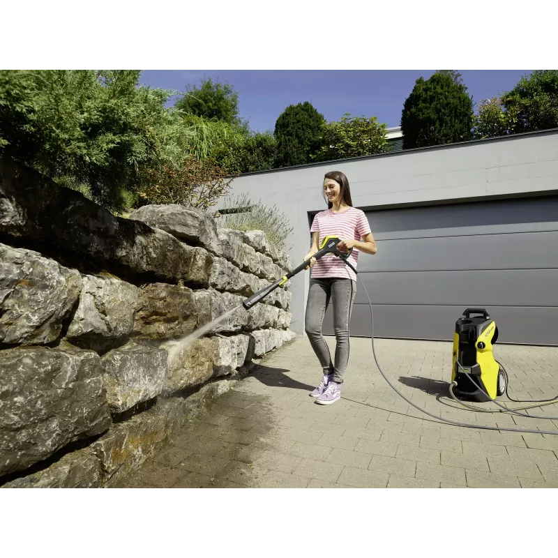 Kärcher K 7 Premium Smart Control Flex slėginis plovimo aparatas: 180 bar slėgis, 600 l/h, 3000 W, 10 m žarna su būgnu, Bluetooth, LCD, geltonos ir juodos spalvos (1.317-360.0)