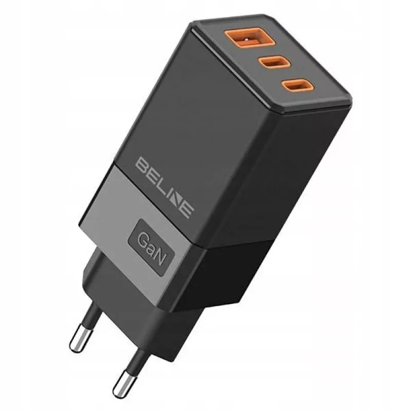 Beline BELI02750 65W GaN sieninis įkroviklis su 2×USB-C ir 1×USB-A