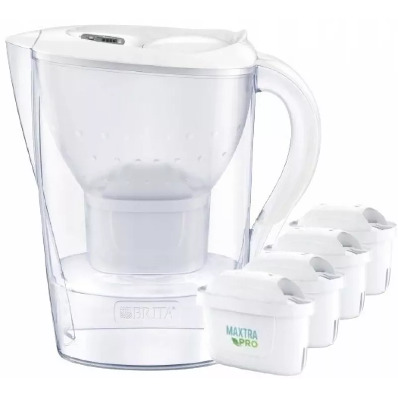 Brita Marella XL ąsotis + 4 Maxtra kasetės (balta)