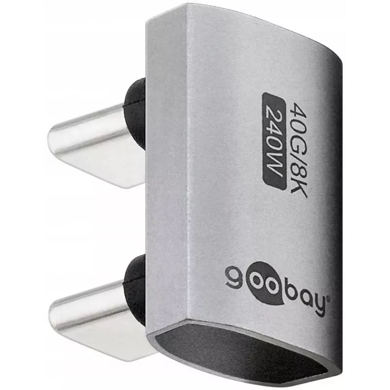 USB-C lizdo keitiklis Goobay 74446 sidabrinis, nikeliuoti/auksuoti kontaktai