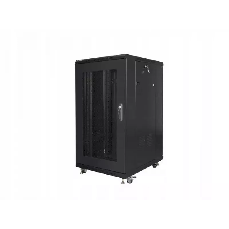 Stovimas 19 inch spintos stovas LANBERG FF01-6822-23B 22U, 1159×600×800 mm, IP20, ratukai, rakinamas, juodas