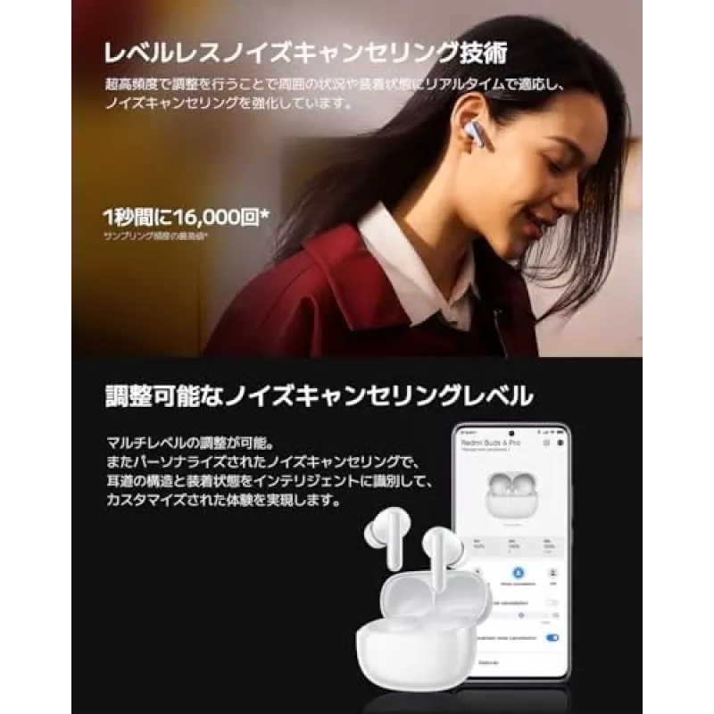 Ausinės Xiaomi Buds 6 Pro – belaidės, į ausį įstatomos, Bluetooth 5.3, ANC, IP54, 36 h su dėklu, belaidis įkrovimas, USB-C, Space Black