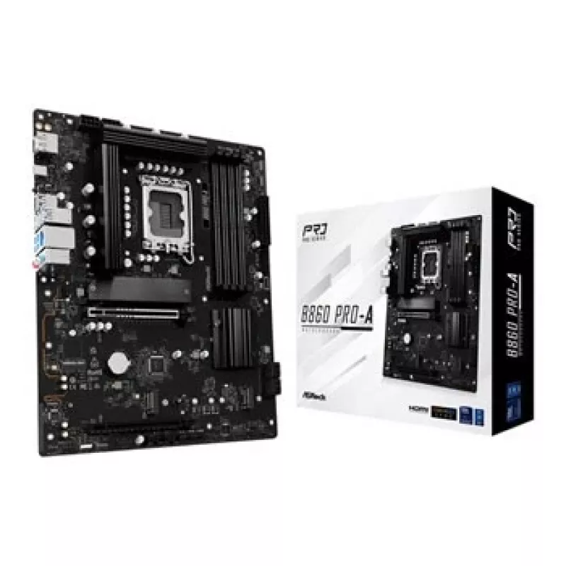 Motininė plokštė ASRock B860 Pro-A — Intel B860 ATX, LGA 1851, DDR5, 4x DIMM, 256 GB, 2,5 Gb LAN, 1x M.2, 4x SATA III