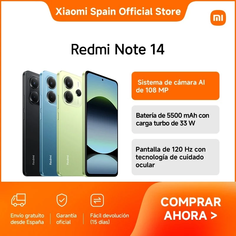 Išmanusis telefonas „Xiaomi Redmi Note 14“ – 6,67 colio FHD+ 120 Hz, Helio G99 Ultra, 6 GB RAM, 128 GB, 5500 mAh, mėlynas