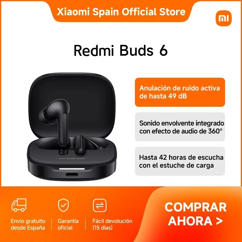Xiaomi Redmi Buds 6 belaidės ausinės su mikrofonu, debesies baltumo