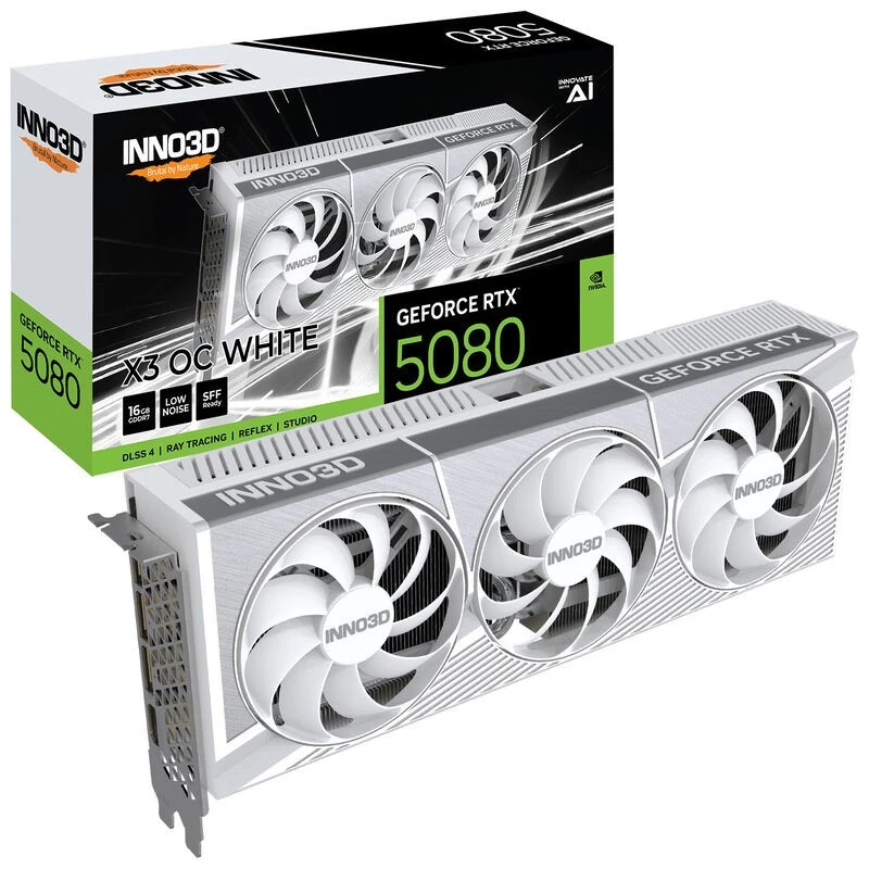 INNO3D GeForce RTX 5080 X3 OC White 16GB GDDR7 vaizdo plokštė